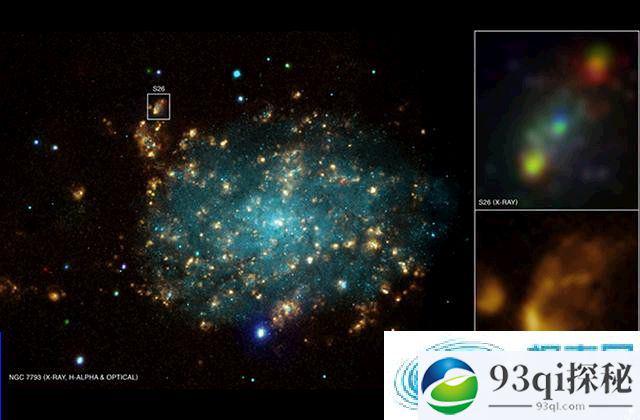 NGC 7793星系内的P13黑洞正在吞噬一颗蓝超巨星