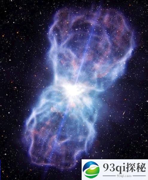 115亿光年外巨型黑洞正爆发出创纪录的气体和尘埃物质