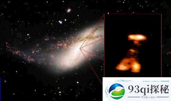 遥远星系中央超大黑洞的某种巨型喷出物