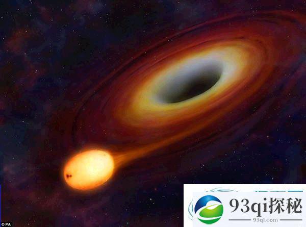 天文学家观测万年一遇的黑洞撕裂恒星情景