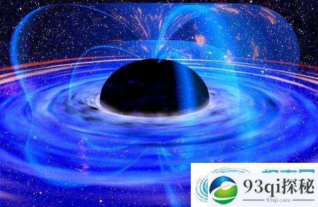 非常接近巨大黑洞的超远星系中的强大磁场