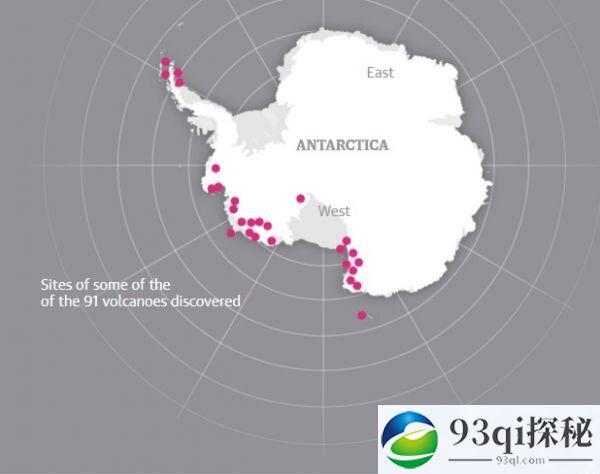 英媒：研究称南极冰盖下藏有全球最大火山区