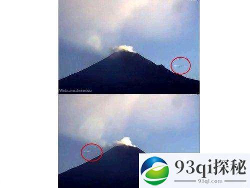 墨西哥火山喷发后 惊现UFO飞掠而过